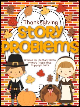 Preview of November Story Problem Printable Books