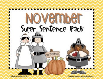 Preview of November Super Sentence Pack