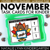 November Task Cards for Kindergarten | CENTERS, EARLY FINI