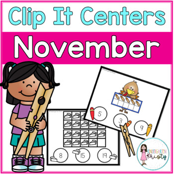 Preview of November Tens Frame Clip It Centers