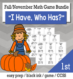 November Thanksgiving 1st Grade "I Have, Who Has" Math Gam