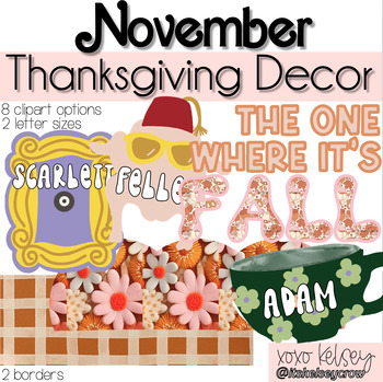 Preview of November Thanksgiving Bulletin Board // Friendsgiving Decor