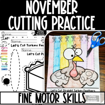 Preview of November Thanksgiving Cutting Practice Scissor Skills