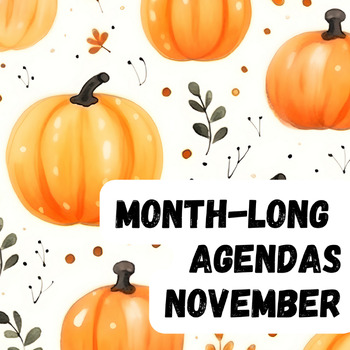 Preview of November Thanksgiving Daily Agenda Slides, Holidays/Seasonal, Editable 