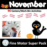 November Thanksgiving Fine Motor Centers or Work Bin Activities