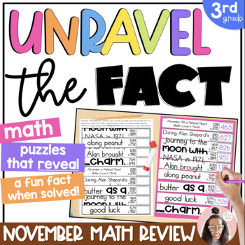 Preview of November Thanksgiving Math Activities for 3rd Grade