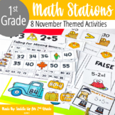 November & Thanksgiving Math Centers for 1st Grade