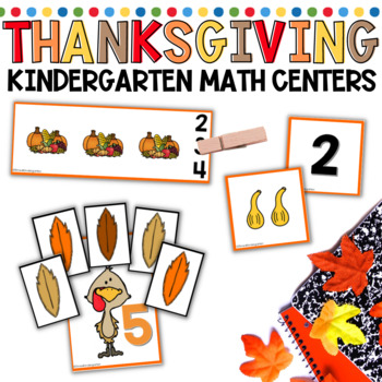 Preview of November Thanksgiving Math Centers for Kindergarten