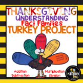 November Thanksgiving Math Fact Family Turkey Craft Bullet