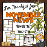 November Newsletter Template Editable Teaching Resources | TpT