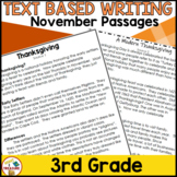 November Thanksgiving Reading and Text Based Writing 3rd Grade