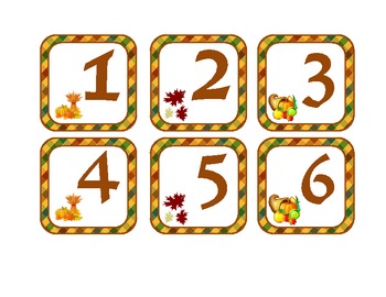 Preview of November Thanksgiving Themed Calendar Number Cover Ups