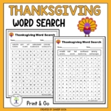 Thanksgiving Word Search with Answer Key