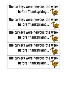 Preview of November Thanksgiving Writing Prompts