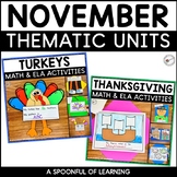 November Thematic Units | Turkey Activities | Thanksgiving