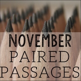 November Themed ELA Paired Passages with Writing Prompts