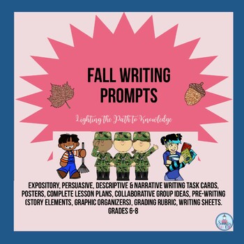 Preview of Fall Writing Prompts for Grades 6-8