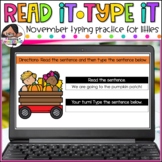 November Typing Practice for Little Typists | Digital | Fa