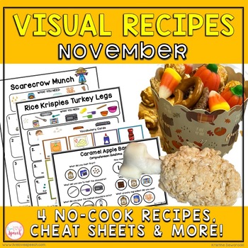 Preview of November Visual Recipes | Cheat Sheets | Speech Therapy | Life Skills