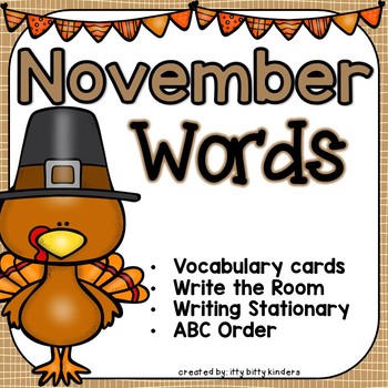 Preview of November Words - Vocabulary Cards