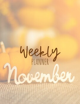 Preview of November Weekly Planner