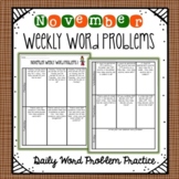 November Daily Word Problems | 4th Grade | Distance Learning