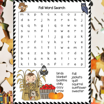 Preview of November Word Search Puzzle Worksheet Activity