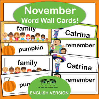 Preview of November Word Wall {English Version}