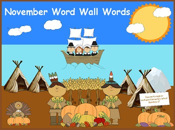 Preview of November Word Wall Words