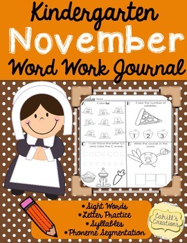 Preview of November Word Work Journal