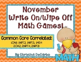 November Write On Wipe Off Math Games Common Core Correlated