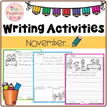 November Writing Activities by Miss Faleena | TPT