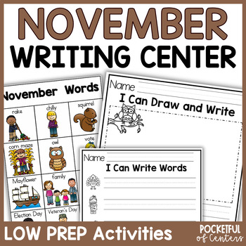 November Writing Center by Pocketful of Centers | TPT