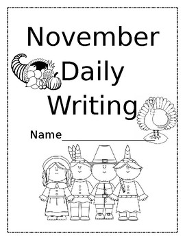 November Writing Cover page by Ashley's Treasures | TPT