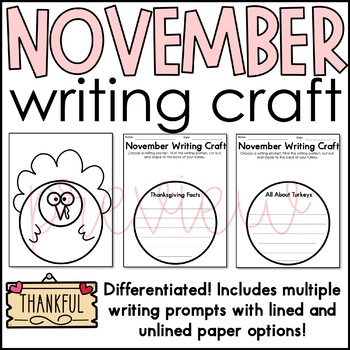 November Writing Craft | Turkey Writing Craft | Thanksgiving Writing Craft