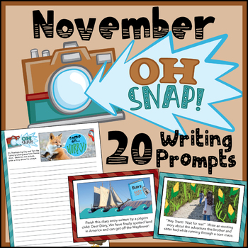 Preview of Thanksgiving Day & November Writing Prompts - Activities - Writing Task Cards