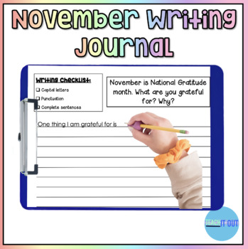 November Writing Journal by Teach it out | TPT
