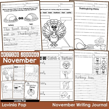 Preview of November Writing Journal Prompts