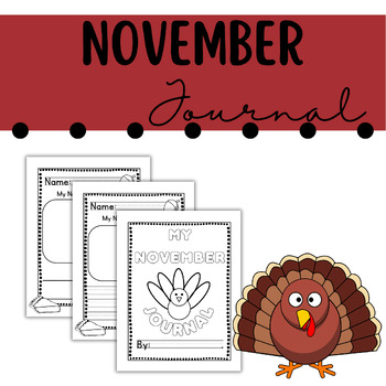 Preview of November Writing Journal & Tools for Preschool, Pre-K, & Kindergarten Students