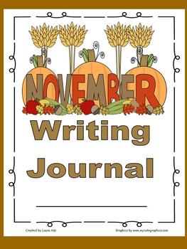 November Writing Journal for 1st and 2nd grade CCSS by Laura Ado