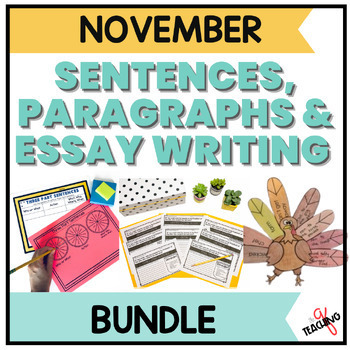 Preview of November Writing Lesson Activities