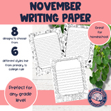 November Writing Paper | November Paper with drawing boxes