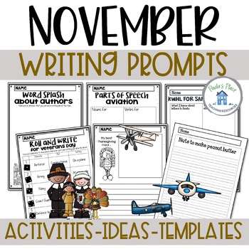 November Writing Prompts by Paula's Place Teaching Resources | TpT