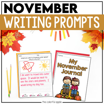 Preview of November Writing Prompts - November Journal - November Morning Work