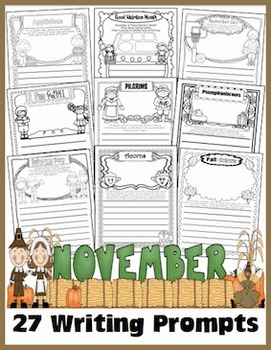 Preview of November Writing Prompts {Journal, Homework, or Centers}