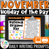 November Writing Prompts | Morning Meeting | Holiday of the Day