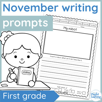 November Writing Prompts - PRINT & LEARN - no prep journal prompts
