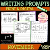 November Writing Prompts | Print & Digital | Google Slides