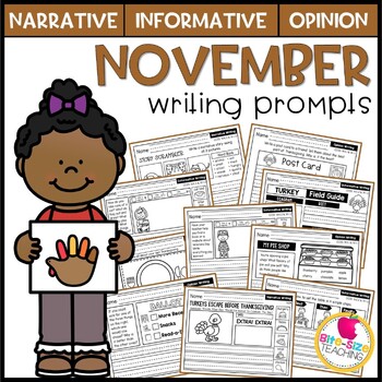 November Writing Prompts | Real-World/Draw & Write Formats | Kinder & First