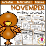 November Writing Prompts | Real-World/Draw & Write Formats | PDF & GOOGLE